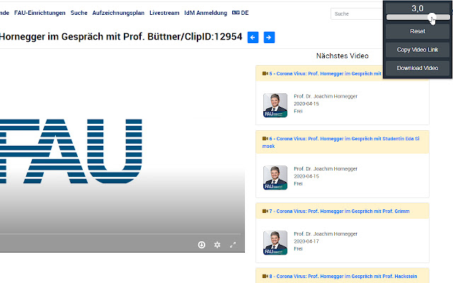 FAU.TV playback speed controller from Chrome web store to be run with OffiDocs Chromium online FAU.TV playback speed controller from Chrome web store to be run with OffiDocs Chromium online