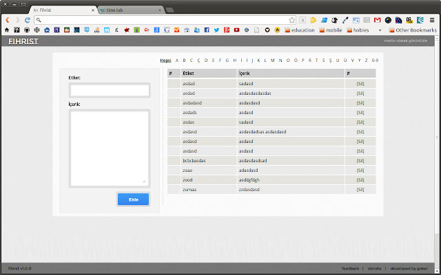 fihrist from Chrome web store to be run with OffiDocs Chromium online fihrist from Chrome web store to be run with OffiDocs Chromium online