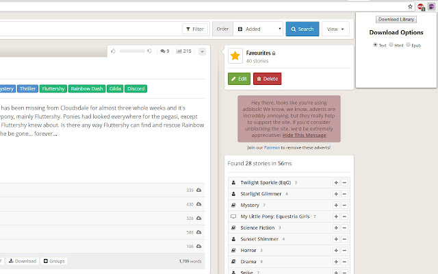 FimFiction Story Downloader from Chrome web store to be run with OffiDocs Chromium online FimFiction Story Downloader from Chrome web store to be run with OffiDocs Chromium online