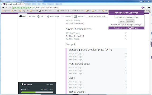 Fitocracy Unit Converter from Chrome web store to be run with OffiDocs Chromium online Fitocracy Unit Converter from Chrome web store to be run with OffiDocs Chromium online