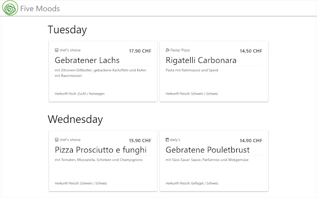 Five Moods Restaurant from Chrome web store to be run with OffiDocs Chromium online Five Moods Restaurant from Chrome web store to be run with OffiDocs Chromium online