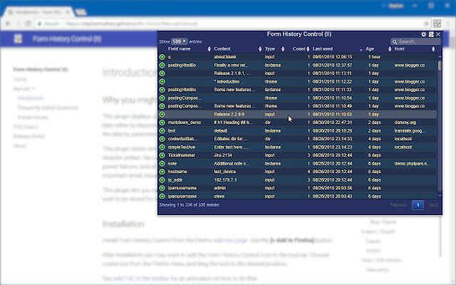 Form History Control (II) from Chrome web store to be run with OffiDocs Chromium online Form History Control (II) from Chrome web store to be run with OffiDocs Chromium online