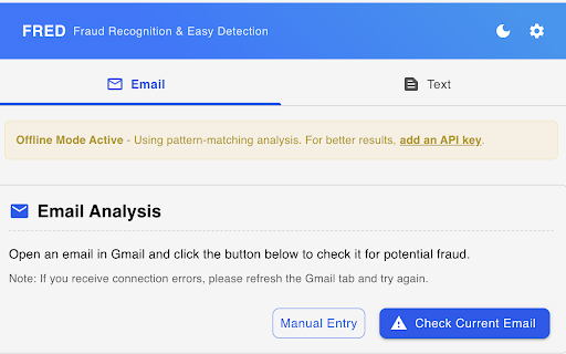 FRED: Fraud Recognition Easy Detection from Chrome web store to be run with OffiDocs Chromium online FRED: Fraud Recognition Easy Detection from Chrome web store to be run with OffiDocs Chromium online