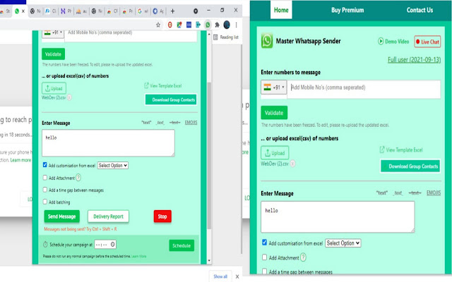 Free Bulk Message Sender from Chrome web store to be run with OffiDocs Chromium online Free Bulk Message Sender from Chrome web store to be run with OffiDocs Chromium online