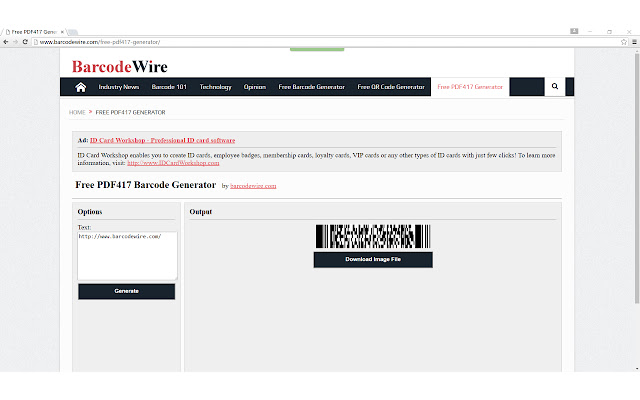 Free PDF417 Barcode Generator from Chrome web store to be run with OffiDocs Chromium online Free PDF417 Barcode Generator from Chrome web store to be run with OffiDocs Chromium online