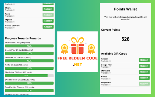 FreeRedeemCode.net from Chrome web store to be run with OffiDocs Chromium online FreeRedeemCode.net from Chrome web store to be run with OffiDocs Chromium online