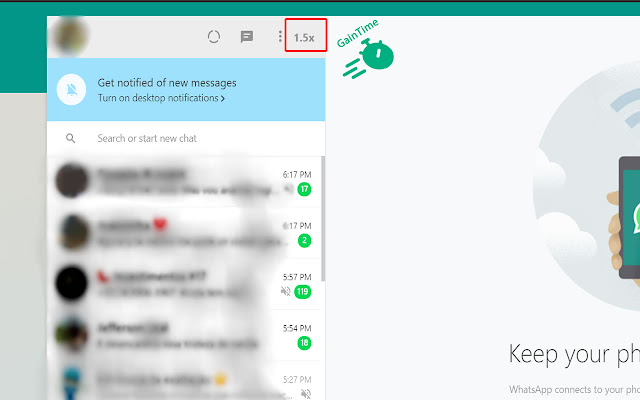 GainTime Audio Speed for WhatsApp from Chrome web store to be run with OffiDocs Chromium online GainTime Audio Speed for WhatsApp from Chrome web store to be run with OffiDocs Chromium online