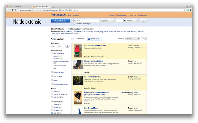Geen advertenties op Marktplaats from Chrome web store to be run with OffiDocs Chromium online Geen advertenties op Marktplaats from Chrome web store to be run with OffiDocs Chromium online
