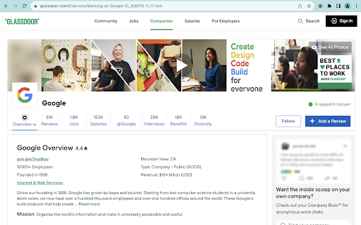 Glassdoor Easy Access from Chrome web store to be run with OffiDocs Chromium online Glassdoor Easy Access from Chrome web store to be run with OffiDocs Chromium online