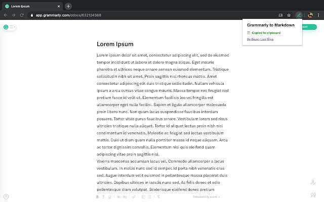 Grammarly to Markdown from Chrome web store to be run with OffiDocs Chromium online Grammarly to Markdown from Chrome web store to be run with OffiDocs Chromium online