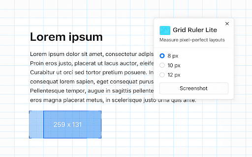 Grid Ruler Lite from Chrome web store to be run with OffiDocs Chromium online Grid Ruler Lite from Chrome web store to be run with OffiDocs Chromium online
