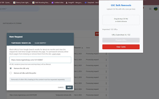 GSC Bulk URL Removal from Chrome web store to be run with OffiDocs Chromium online GSC Bulk URL Removal from Chrome web store to be run with OffiDocs Chromium online
