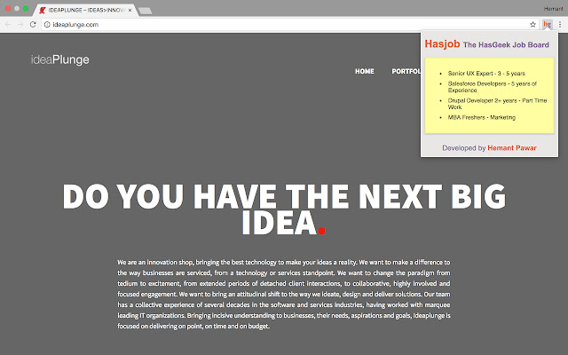 Hasjob from Chrome web store to be run with OffiDocs Chromium online Hasjob from Chrome web store to be run with OffiDocs Chromium online