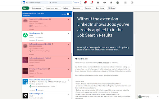 Hide Applied Jobs LinkedIn from Chrome web store to be run with OffiDocs Chromium online Hide Applied Jobs LinkedIn from Chrome web store to be run with OffiDocs Chromium online