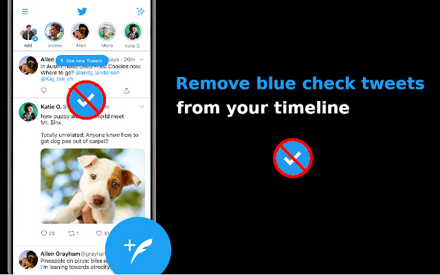 Hide Blue Checks from Chrome web store to be run with OffiDocs Chromium online Hide Blue Checks from Chrome web store to be run with OffiDocs Chromium online