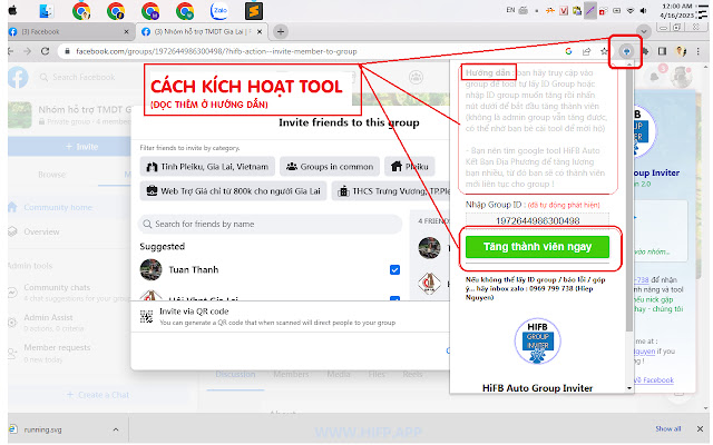 HiFB Auto Group Inviter Mời nhóm Facebook from Chrome web store to be run with OffiDocs Chromium online HiFB Auto Group Inviter Mời nhóm Facebook from Chrome web store to be run with OffiDocs Chromium online