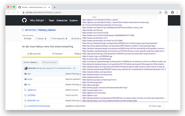 History Classic from Chrome web store to be run with OffiDocs Chromium online History Classic from Chrome web store to be run with OffiDocs Chromium online