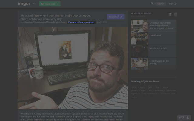 Imgur User Links (Favorites, Comments, About) from Chrome web store to be run with OffiDocs Chromium online Imgur User Links (Favorites, Comments, About) from Chrome web store to be run with OffiDocs Chromium online