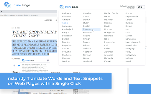 Inline Lingo Translator from Chrome web store to be run with OffiDocs Chromium online Inline Lingo Translator from Chrome web store to be run with OffiDocs Chromium online