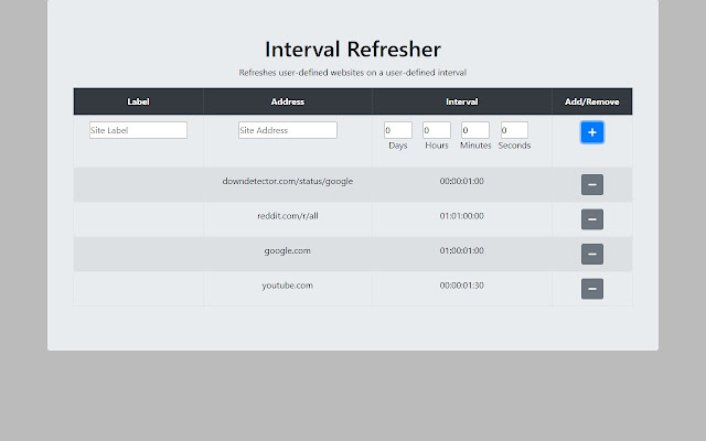 Interval Refresher from Chrome web store to be run with OffiDocs Chromium online Interval Refresher from Chrome web store to be run with OffiDocs Chromium online