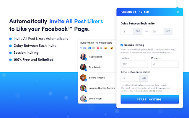 Invite Post Likers to Like Facebook™ Page from Chrome web store to be run with OffiDocs Chromium online Invite Post Likers to Like Facebook™ Page from Chrome web store to be run with OffiDocs Chromium online