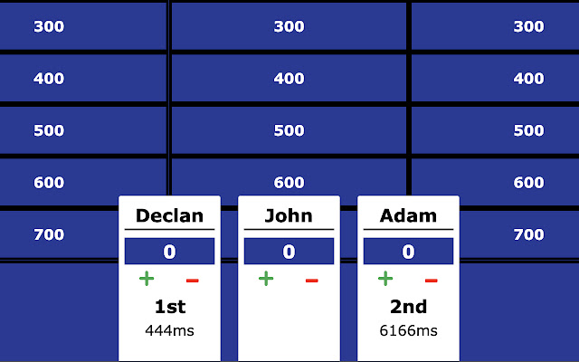 Jeopardy Controller from Chrome web store to be run with OffiDocs Chromium online Jeopardy Controller from Chrome web store to be run with OffiDocs Chromium online