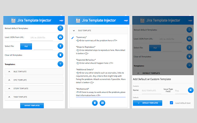 JIRA Template Injector from Chrome web store to be run with OffiDocs Chromium online JIRA Template Injector from Chrome web store to be run with OffiDocs Chromium online