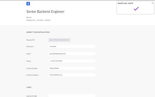 JobFillr Autofill your Job Applications from Chrome web store to be run with OffiDocs Chromium online JobFillr Autofill your Job Applications from Chrome web store to be run with OffiDocs Chromium online