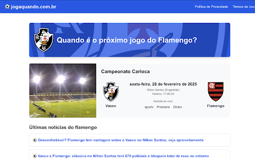 Joga Quando flamengo from Chrome web store to be run with OffiDocs Chromium online Joga Quando flamengo from Chrome web store to be run with OffiDocs Chromium online