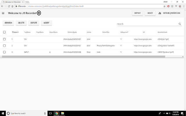 JSRecorder from Chrome web store to be run with OffiDocs Chromium online JSRecorder from Chrome web store to be run with OffiDocs Chromium online