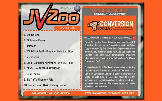 JVZoo Dashboard from Chrome web store to be run with OffiDocs Chromium online JVZoo Dashboard from Chrome web store to be run with OffiDocs Chromium online