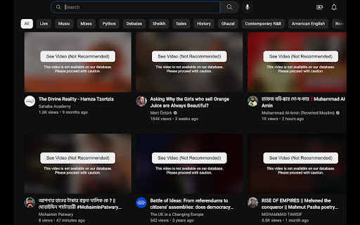 Kahf Tube: Block haram YouTube videos from Chrome web store to be run with OffiDocs Chromium online Kahf Tube: Block haram YouTube videos from Chrome web store to be run with OffiDocs Chromium online