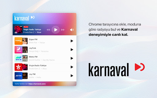 Karnaval: Canlı Kal from Chrome web store to be run with OffiDocs Chromium online Karnaval: Canlı Kal from Chrome web store to be run with OffiDocs Chromium online