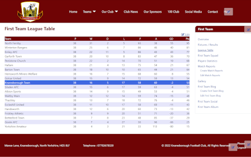 Knaresborough U18 Team League Table from Chrome web store to be run with OffiDocs Chromium online Knaresborough U18 Team League Table from Chrome web store to be run with OffiDocs Chromium online