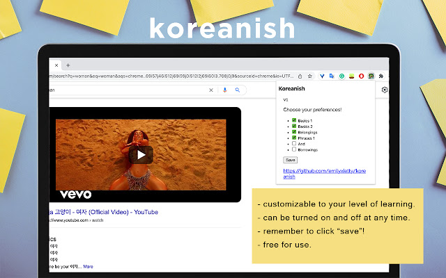 Koreanish from Chrome web store to be run with OffiDocs Chromium online Koreanish from Chrome web store to be run with OffiDocs Chromium online