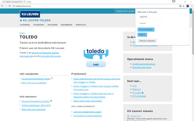 KULogin from Chrome web store to be run with OffiDocs Chromium online KULogin from Chrome web store to be run with OffiDocs Chromium online
