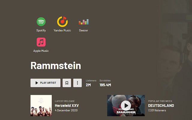 LastFm toArtist from Chrome web store to be run with OffiDocs Chromium online LastFm toArtist from Chrome web store to be run with OffiDocs Chromium online