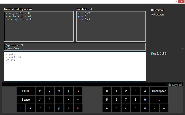 Linear System Solver from Chrome web store to be run with OffiDocs Chromium online Linear System Solver from Chrome web store to be run with OffiDocs Chromium online
