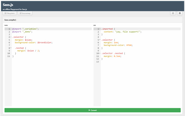 Live Sass.js Editor from Chrome web store to be run with OffiDocs Chromium online Live Sass.js Editor from Chrome web store to be run with OffiDocs Chromium online