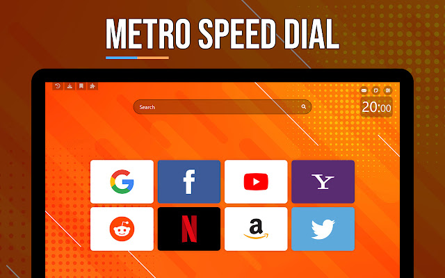 Metro Speed Dial Modern New Tab page from Chrome web store to be run with OffiDocs Chromium online Metro Speed Dial Modern New Tab page from Chrome web store to be run with OffiDocs Chromium online