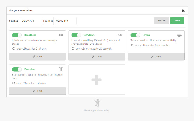 Micro Breaks from Chrome web store to be run with OffiDocs Chromium online Micro Breaks from Chrome web store to be run with OffiDocs Chromium online