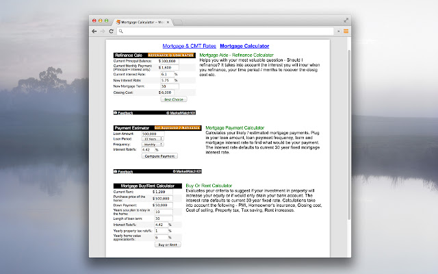 Mortgage Calculator and Mortgage Rate from Chrome web store to be run with OffiDocs Chromium online Mortgage Calculator and Mortgage Rate from Chrome web store to be run with OffiDocs Chromium online