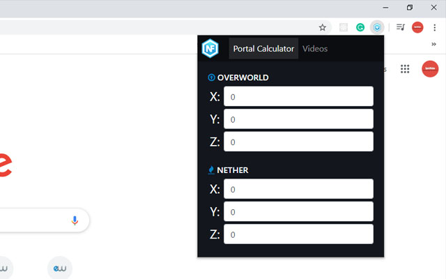 Nether Portal Calculator for Minecraft from Chrome web store to be run with OffiDocs Chromium online Nether Portal Calculator for Minecraft from Chrome web store to be run with OffiDocs Chromium online