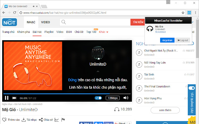 NhacCuaTui Scrobbler from Chrome web store to be run with OffiDocs Chromium online NhacCuaTui Scrobbler from Chrome web store to be run with OffiDocs Chromium online