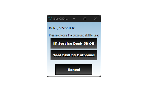 NICE CXone Dialer for erecruit from Chrome web store to be run with OffiDocs Chromium online NICE CXone Dialer for erecruit from Chrome web store to be run with OffiDocs Chromium online