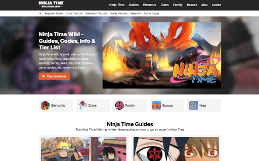 Ninja Time Wiki from Chrome web store to be run with OffiDocs Chromium online Ninja Time Wiki from Chrome web store to be run with OffiDocs Chromium online