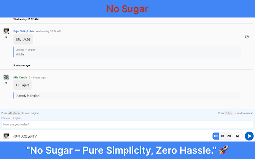 No Sugar Translator from Chrome web store to be run with OffiDocs Chromium online No Sugar Translator from Chrome web store to be run with OffiDocs Chromium online