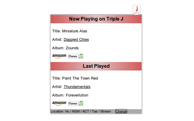 Now Playing on Triple J from Chrome web store to be run with OffiDocs Chromium online Now Playing on Triple J from Chrome web store to be run with OffiDocs Chromium online