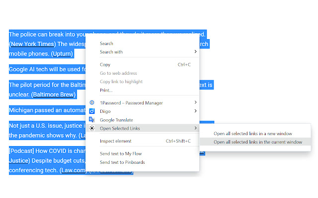 Open Selected Links from Chrome web store to be run with OffiDocs Chromium online Open Selected Links from Chrome web store to be run with OffiDocs Chromium online