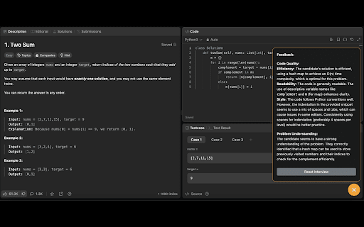 Parrot LeetCode Mock Interviewer from Chrome web store to be run with OffiDocs Chromium online Parrot LeetCode Mock Interviewer from Chrome web store to be run with OffiDocs Chromium online